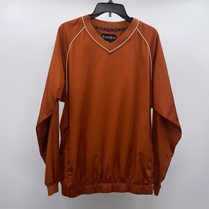 Men’s Footjoy golf dark orange pullover windbreaker long sleeve top Medium